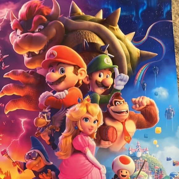 Super Mario Brothers Movie Poster DS 27 x 40 (video game film one) + 2 BONUS wow - Picture 1 of 5